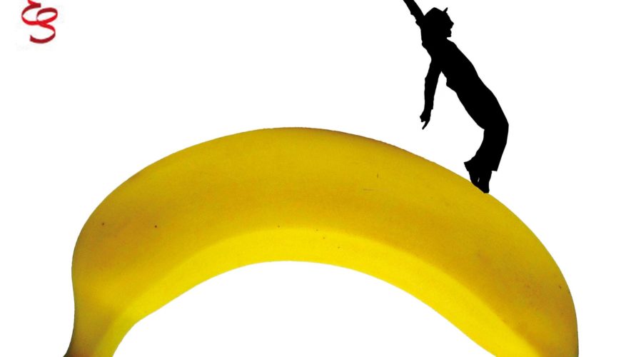 cadere su una buccia di banana